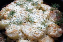 название картинки Говяжья печень с картошкой и сыром в духовке