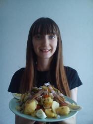 Картофельно-фасолевый салат с анчоусами - шаг 7 Картофельно-фасолевый салат с анчоусами - шаг 7