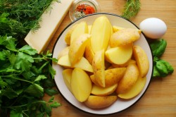 название картинки Картофельные дольки с сыром в духовке