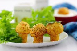 Картофельные грибочки во фритюре