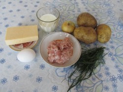 Картофельные котлеты с фаршем, сыром