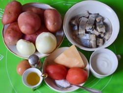 Картофельный пирог с сельдью