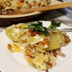 Картошка по французски с грибами лисичками в духовке