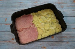 название картинки Картошка с мясом по французски в духовке