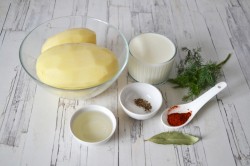 название картинки Картошка с кефиром на сковороде