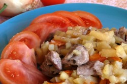 название картинки Картошка с мясом в микроволновке