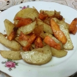 Картошка с тыквой на растительном масле