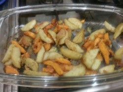 Картошка с тыквой на растительном масле