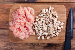 название картинки Киш с курицей и грибами