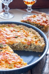 название картинки Киш с курицей и грибами