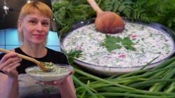 название картинки Классическая окрошка по Сибирски с ветчиной