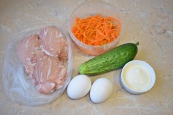 название картинки Салат курица корейская морковь свежий огурец