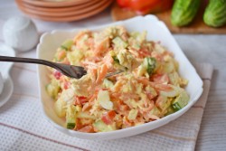 Салат с куриной грудкой и корейской морковью