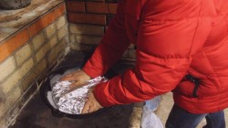 Кролик под Солью в казане на костре