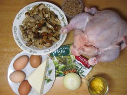 название картинки Фаршированная курица без костей в духовке