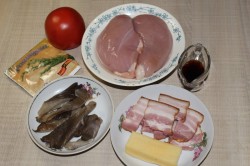 название картинки Новогодняя курица фаршированная сыром в духовке