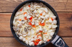 Курица с консервированными шампиньонами тушеная