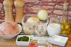 название картинки Курица с шампиньонами в сливочном соусе