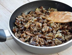 название картинки Курица, фаршированная свининой грибами и фасолью