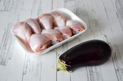 название картинки Куриные ножки с баклажанами в соусе терияки