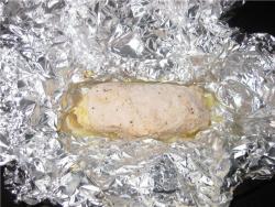 название картинки Куриный грибной рулет с сыром в фольге