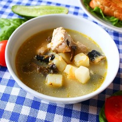 Куриный суп с шампиньонами и плавленным сыром