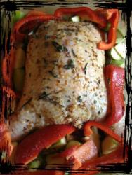 Курица Галантин, фаршированная блинами