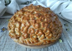 название картинки Курник из блинов с грибами и курицей