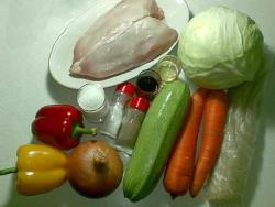 Китайская лапша грудки лук морковь перец