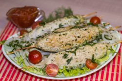 Люля-кебаб из куриного фарша в духовке