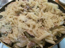 название картинки Макароны с белыми грибами