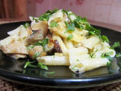 название картинки Макароны с белыми грибами