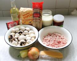 название картинки Макароны с фаршем и болгарским перцем с соусом бешамель