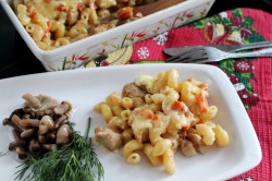 Макароны с курицей в духовке запеченные