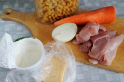 Макароны с курицей в духовке запеченные