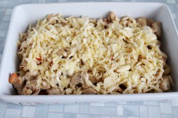 Макароны с курицей в духовке запеченные