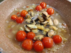 Макароны с мидиями