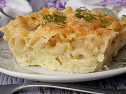 название картинки Макароны в духовке с сыром и яйцом