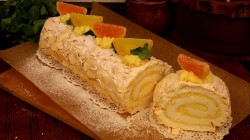 Меренговый рулет с лимонным кремом