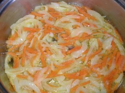 название картинки Минтай с шампиньонами в сметане в духовке