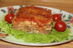 название картинки Мясная лазанья с грибным соусом