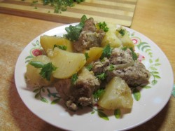 Мясо запеченное с картофелем в рукаве