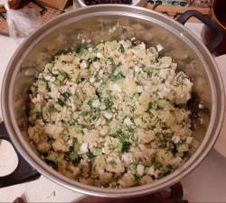 Окрошка с куриным филе