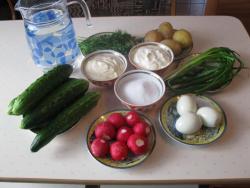 название картинки Окрошка по классике на сметане с водой