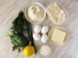 Песочный пирог с творогом и зеленью - шаг 1 Песочный пирог с творогом и зеленью - шаг 1