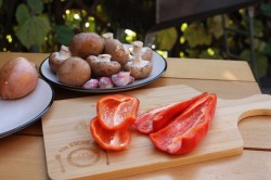 Овощи гриль на мангале