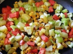 Овощное рагу: кабачки, баклажаны, картофель