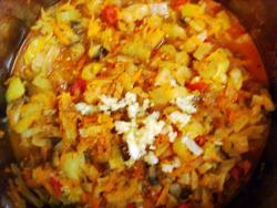 Овощное рагу кабачки с капустой и шампиньонами