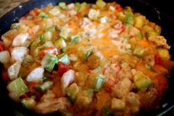 Овощное рагу с тушеной курицей кабачками и картошкой