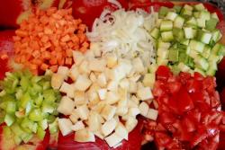 Овощное рагу с тушеной курицей кабачками и картошкой